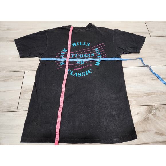 Vtg Sturgis Black Hills Shirt Adult Black 1991 91 Single Stitch 19 x 29 - Picture 5 of 5